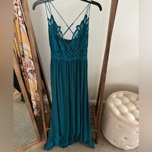 Free People Adela maxi dress in dark Teal